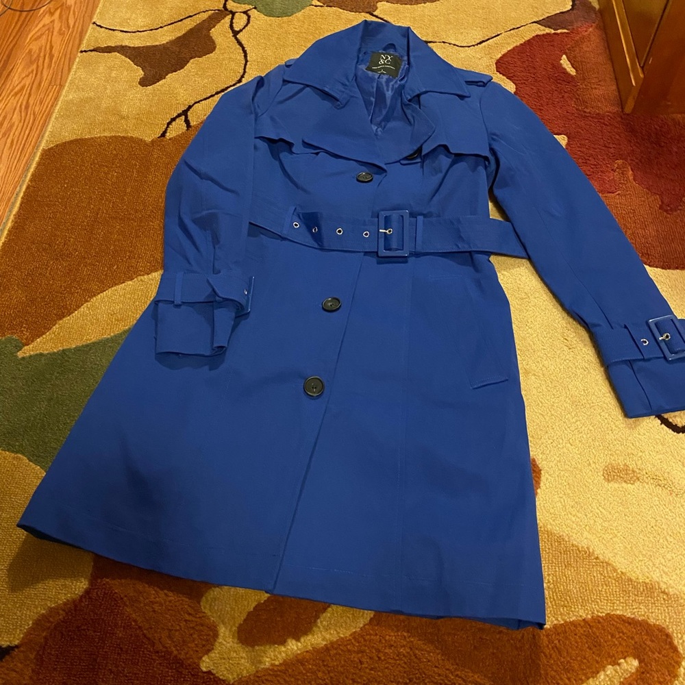 Blue trench coat